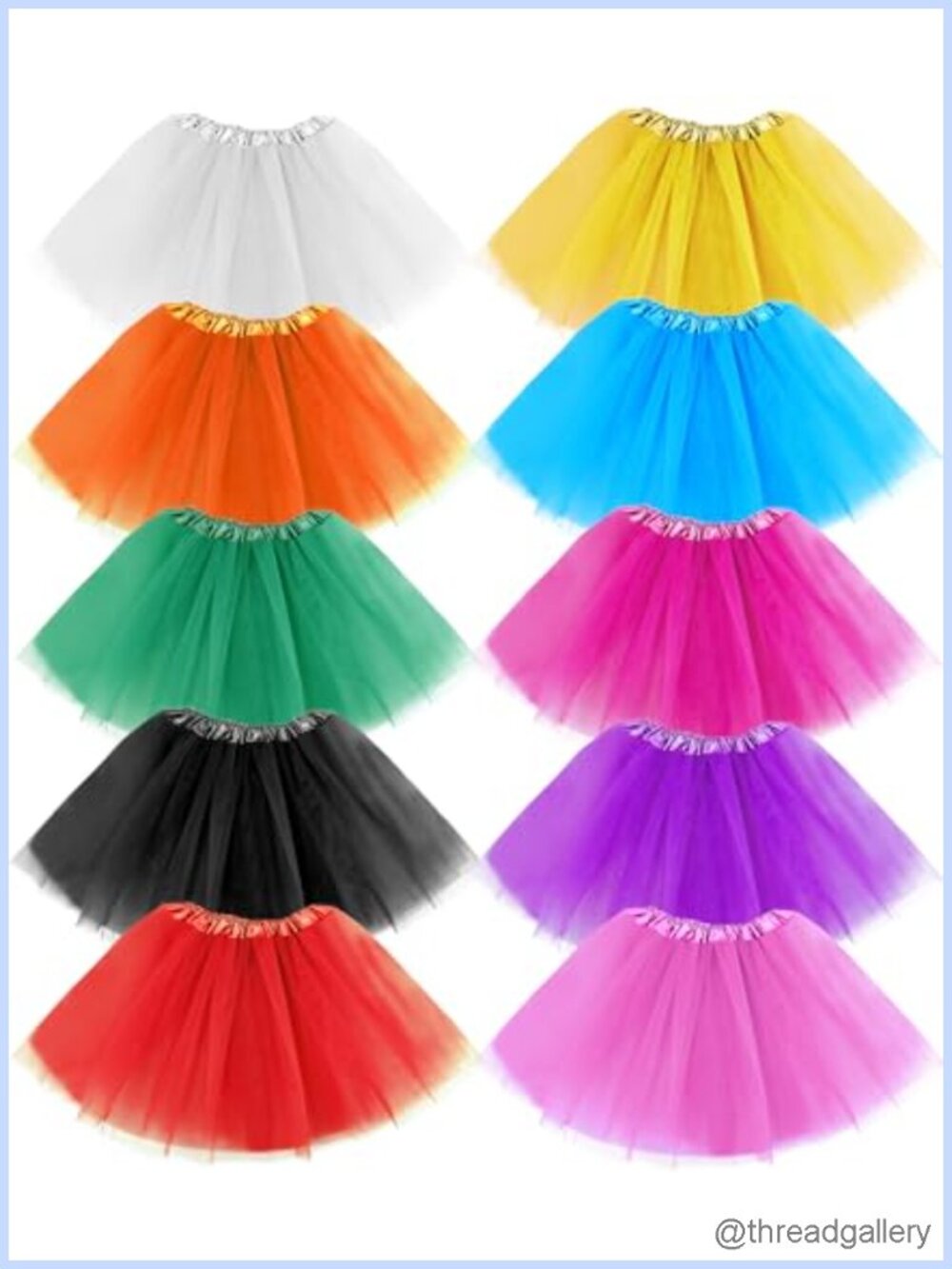 10 Pack Tulle Tutu Skirts Adult 3 Layer Elastic Waist 80s Party Dance Costume